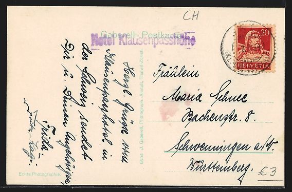 Cartoline postali: Klausenpass, Hotel Klausenpasshöhe mit  – Usato da Berlin venduto da bartko-reher 1