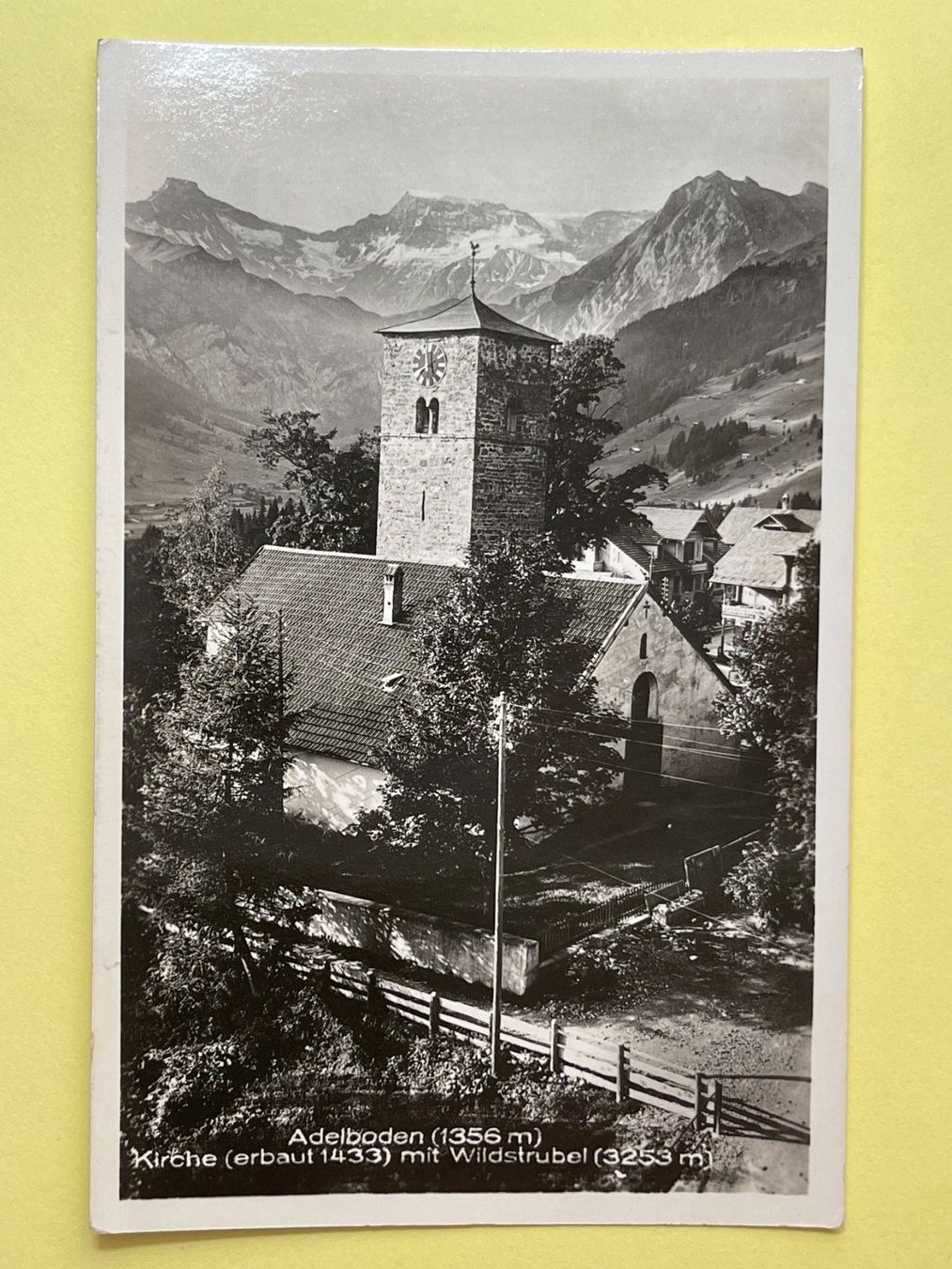 Ansichtskarten: Adelboden - Kirche mit Wildstrubel – Gebraucht aus Steg VS von danwer74