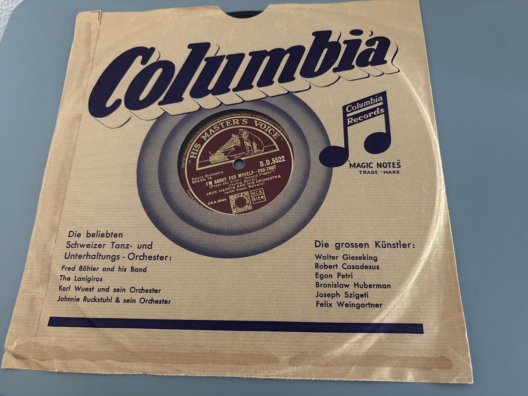 Schallplatten: Schallplatte Jack Harris Orchestra Fox-Trott B.D.5522 – Gebraucht aus Ibach von lisch3 3