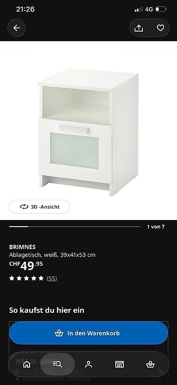 Tables de nuit: Nachttisch Ikea Brimnes – D'occasion à Horn par lula1234 4