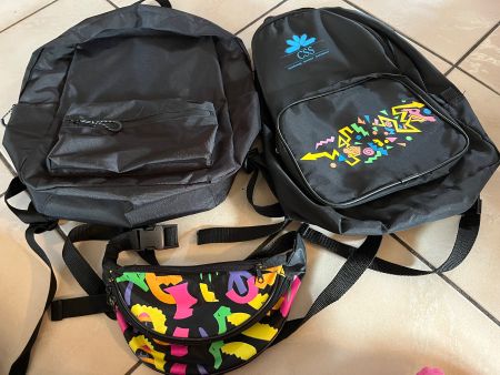 Lot 2 sacs à dos + 1 banane vintage
