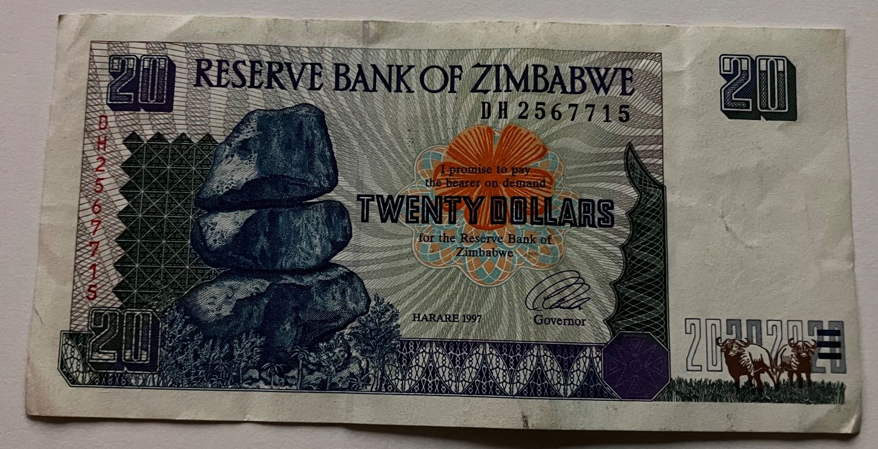 Banconote: Zimbabwe 20 Dollars 1997 – Usato da Algetshausen venduto da Carrhard
