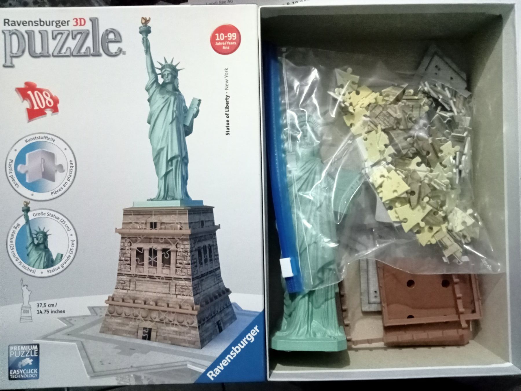 Ravensburger Puzzle: Ravensburger 3D Puzzle Freiheitsstatue, 108 Teile! – Usato da Oberurnen venduto da simgug 1