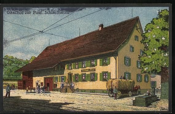 Cartoline postali: Schleitheim, Gasthof zur Post – Usato da Berlin venduto da bartko-reher