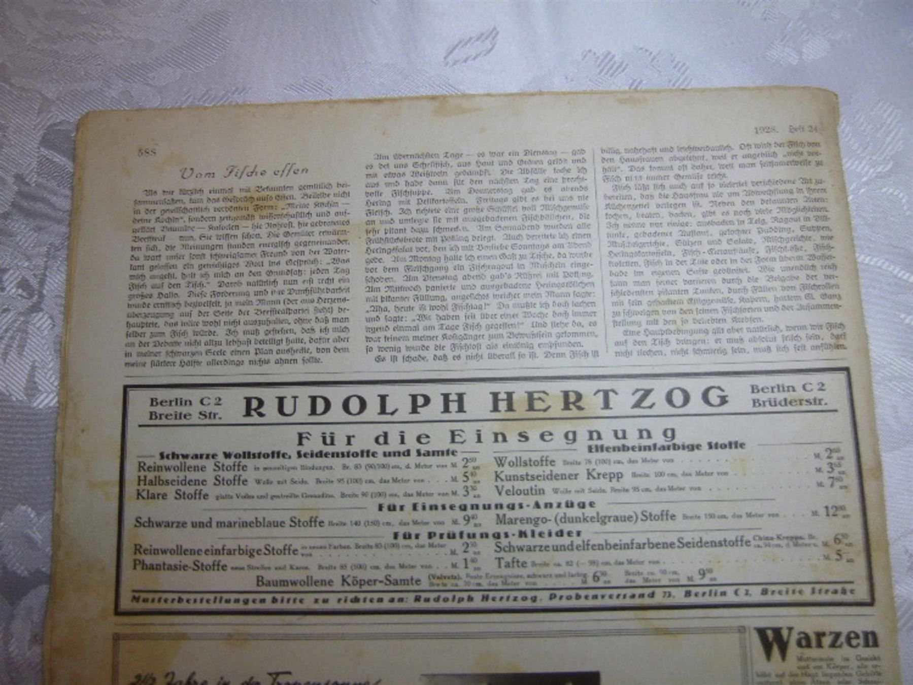 Riviste & Magazine: Beyers Mode BLATT  Art de Co 6.Ja 1928 – Usato da Luzern venduto da leseratte24 5