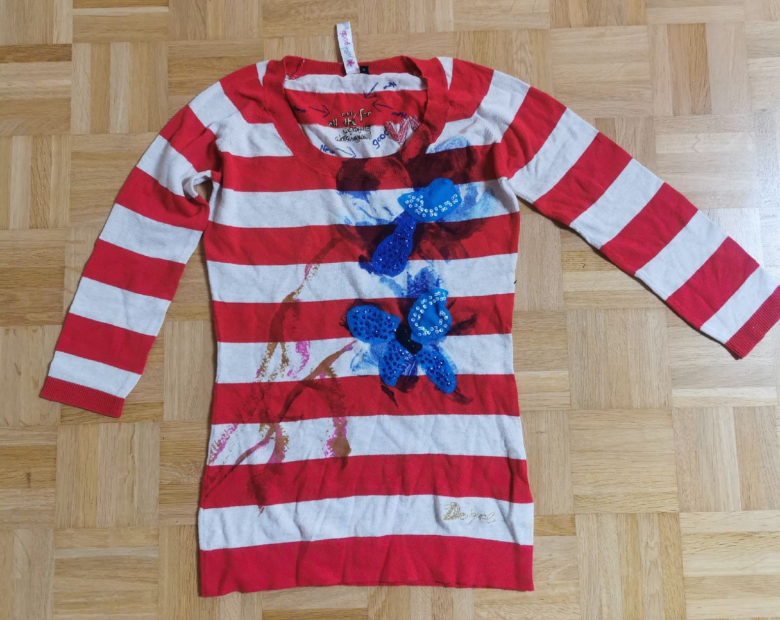 Desigual Maglioni & Felpe: Desigual Damenpulli rot/weiss gestreift Gr. S – Nuovo (secondo la descrizione) da Fislisbach venduto da mojar
