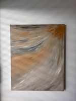 Abstraktes Gemälde in Beige- und Weisstönen, modernes Design