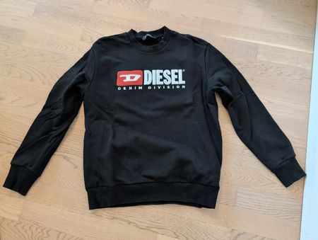 Herren Diesel Pullover schwarz Logo Denim Grösse S
