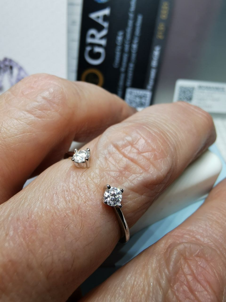 Anelli: Bague argent avec diamants de moissanite de 0,2 ct GRA – Nuovo e nell'imballaggio originale da Reconvilier venduto da Tsma67 7