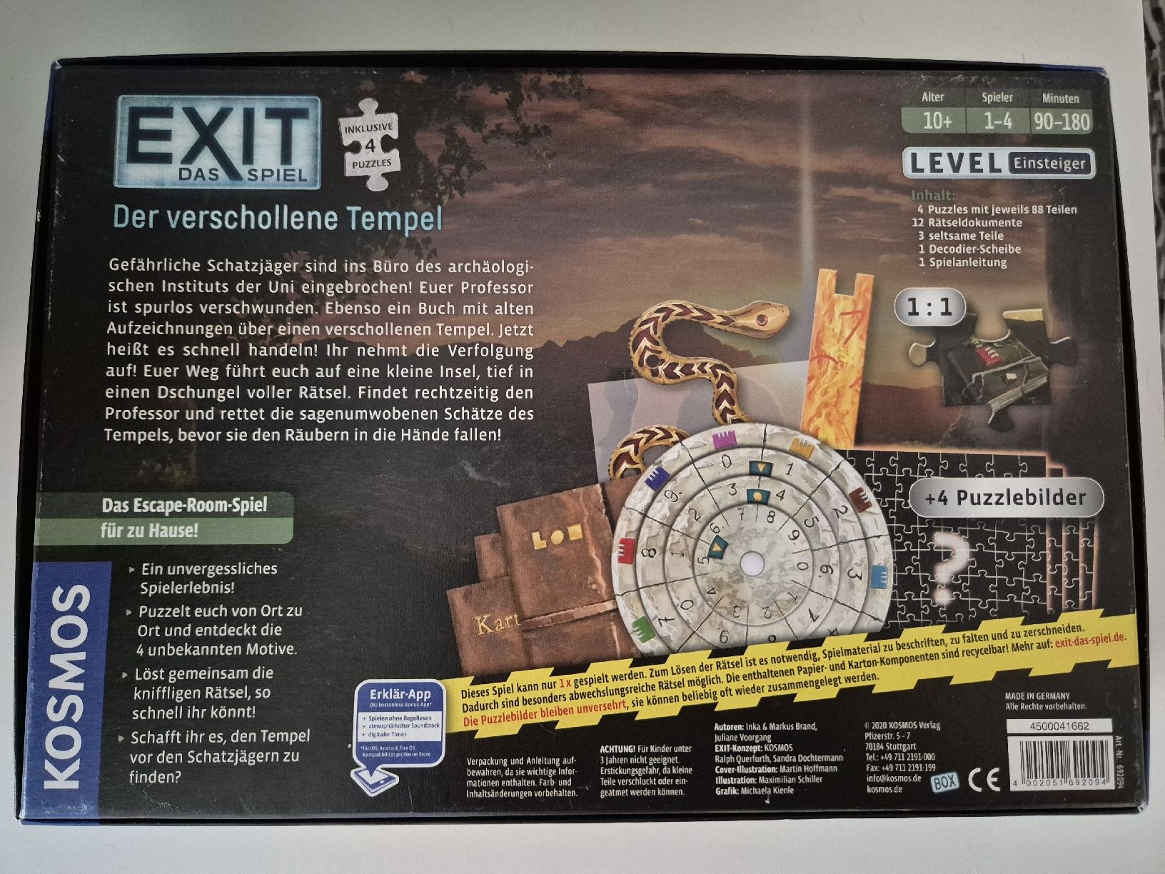 Kosmos Giochi: Exit das Spiel - Der verschollene Tempel – Usato da Herzogenbuchsee venduto da kimslo 1