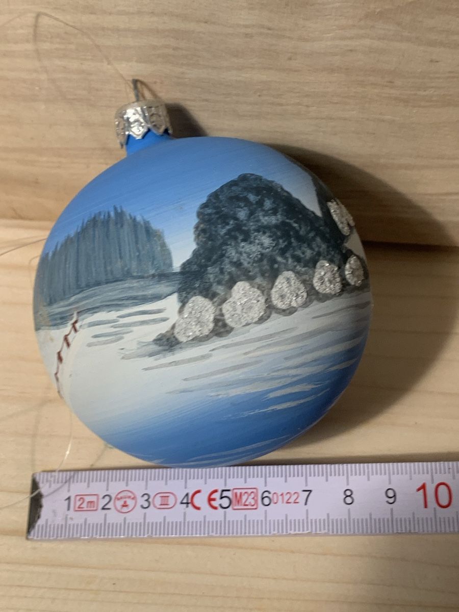Tutte le decorazioni: Handbemalte Weihnachtskugel Winterlandschaft 10cm – Nuovo e nell'imballaggio originale da Erlenbach ZH venduto da Ritschly 1