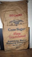 Wunderschöner alter Jutesack Nr 3Cane Sugar NEW YORK