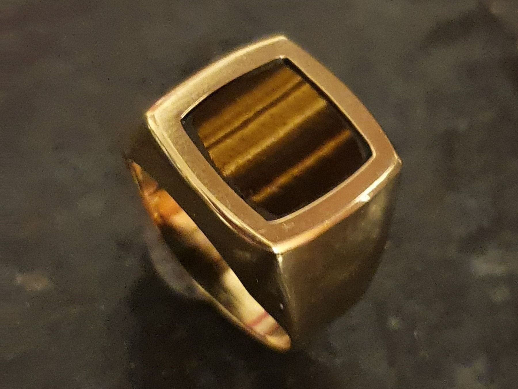 Ringe: Herrenring 750 Gold mit Tigerauge – Neu (gemäss Beschreibung) aus Unterägeri von Altgoldschmuck 2