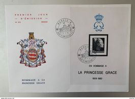 Monaco Feuillet Hommage à la Princesse Grace 19.04.1983 FDC