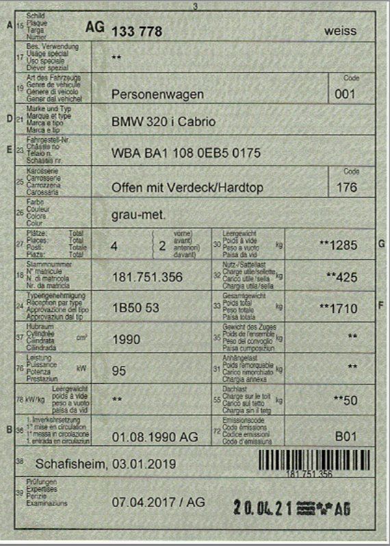 BMW Automobili: BMW Cabriolet 320i  (E30) Oldtimer – Usato da Kirchdorf AG venduto da Gauwain01 9