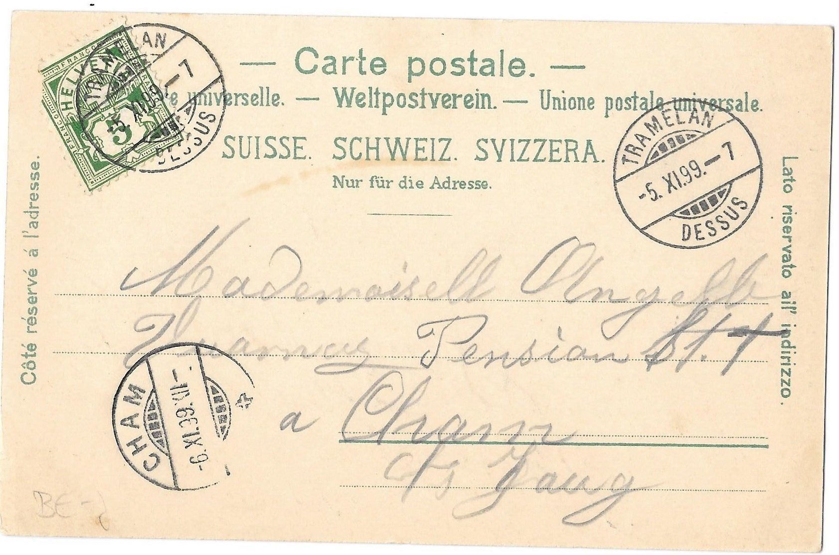 Ansichtskarten: Tramelan Souvenir 4 Bilder – Gebraucht aus Olten von clotaldi 1