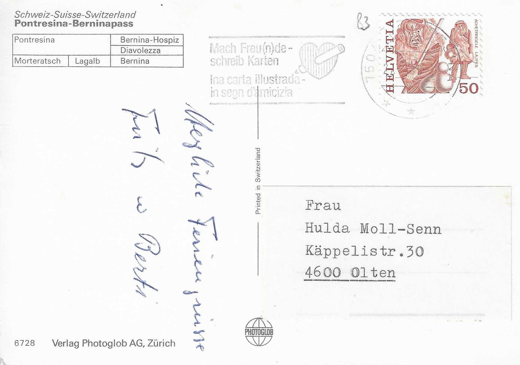 Cartoline postali: Pontresina-Berninapass GR – Usato da Rothrist venduto da Stranglehold 1