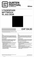 Gurtenfestival, Tagespass, Mittwoch 15. Juli