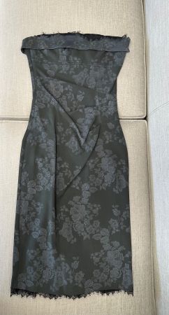 Karen Millen Black Strapless Cocktail Dress w/ Lace UK8/EU36