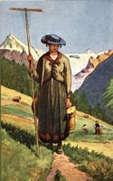 Künstler-Karte (E. Martin). La Servante (Val d'Hérens)