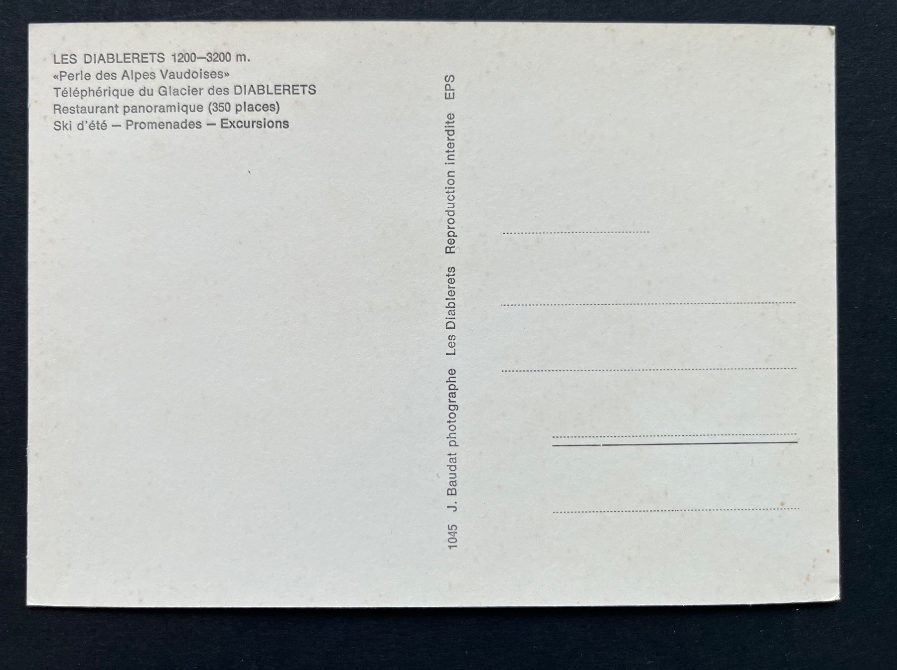 Cartoline postali: Téléphérique du Glacier des DIABLERETS Restaurant Panoramic – Usato da Ostermundigen venduto da DaxKarten-75 1