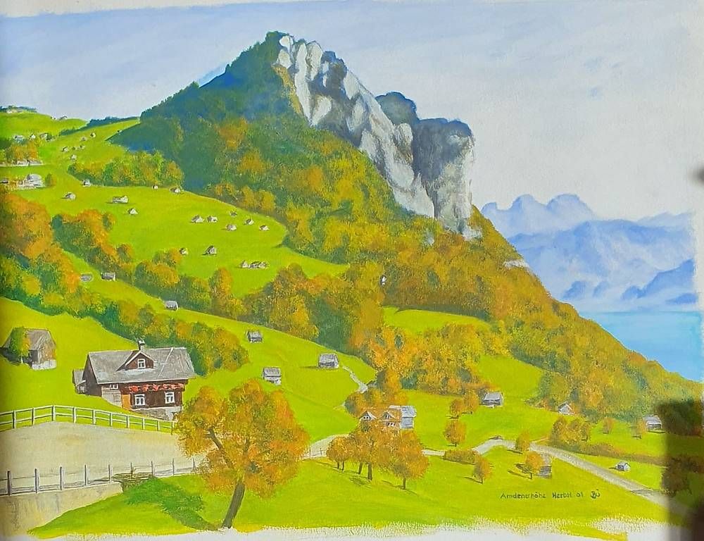 Dipinti: Amdenerhöhe Herbst Gemälde Signiert – Usato da Servion venduto da meno999 2