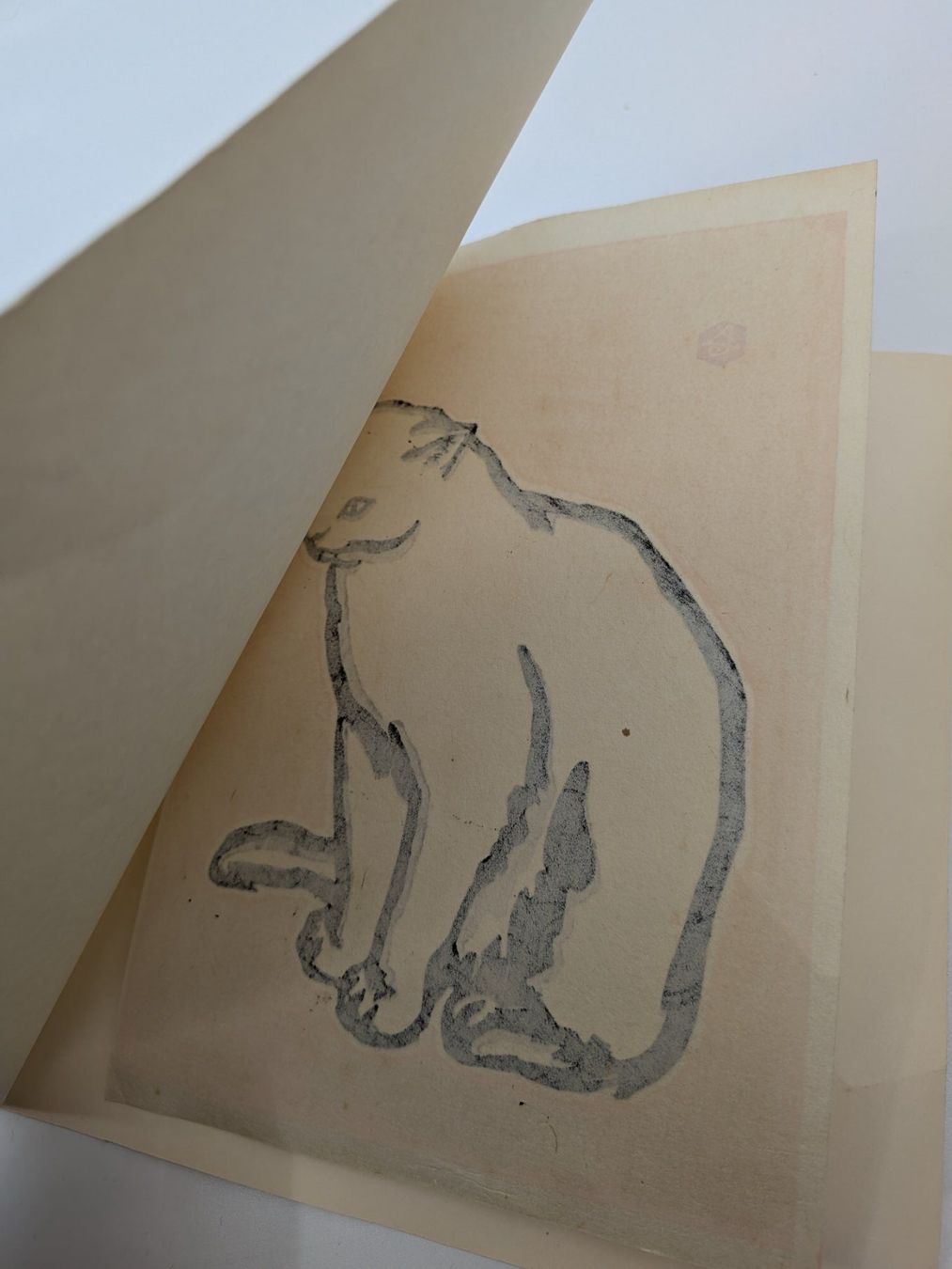 Xilografie: Holzschnitt Katze vermutlich Japan ? – Usato da Emmen venduto da magelan 2