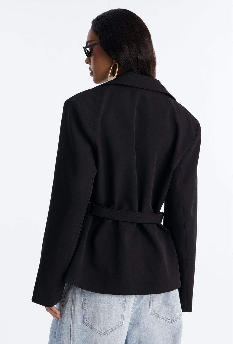 Vestes: Schicker Blazer mit Gürtel, schwarz, nei, Grösse L – Neuf avec emballage d'origine à Luzern par rin_c5rv 1