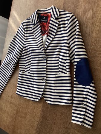 NAVYBOOT BLAZER/JACKE ca.GR.34/36 gestreift blau/weiß-ecrù