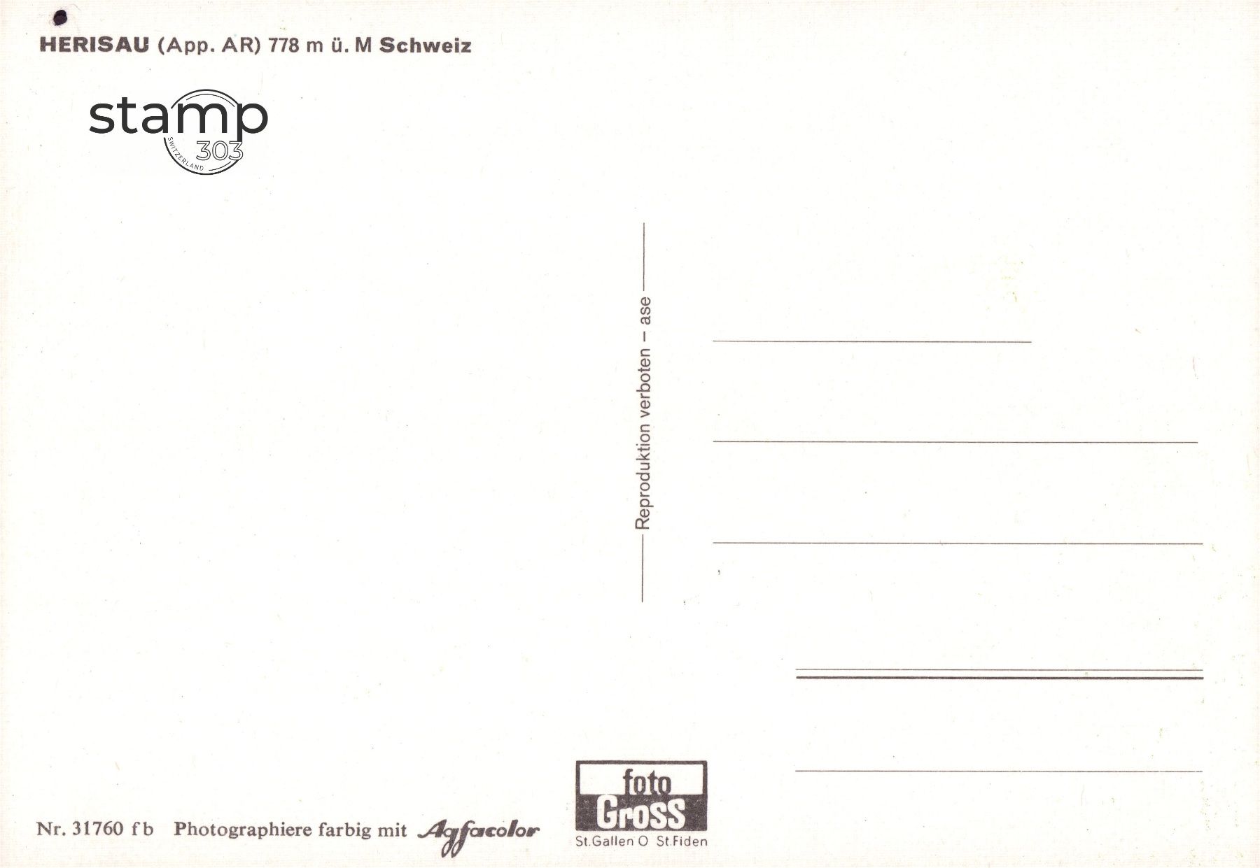 Cartoline postali: AK Herisau – Usato da Eggersriet venduto da stamp303 1