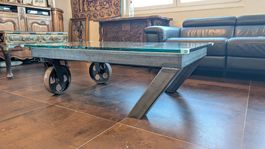 Table basse industrielle, unique, fabrication sur mesure