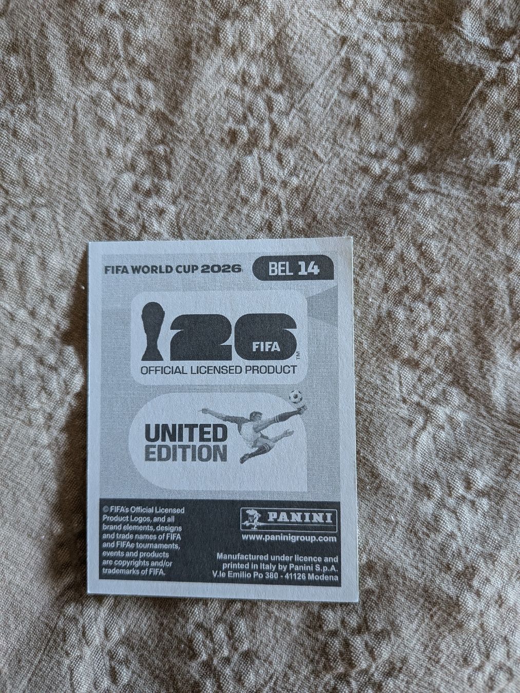 Panini Sammelbilder & Trading cards: Panini Bild BEL 14 – Neu (gemäss Beschreibung) aus Eschenbach SG von SanFranciscoCalifornia 1