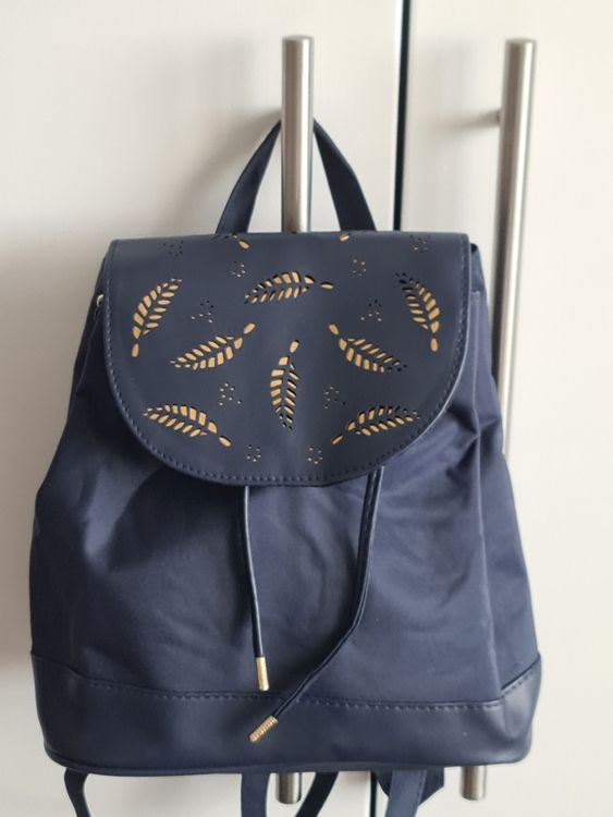 Eleganter Rucksack dunkelblau mit goldenen Verzierungen (Neu (gemäss