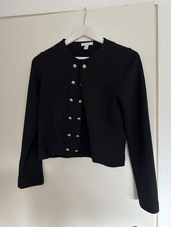 Neu schwarze Jacke Gilet mit goldigen Knöpfen Grösse XS/S