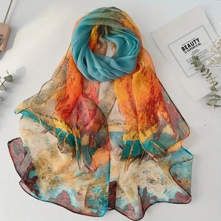 NEU! schöner Schal / Foulard ca. 160 * 50cm "Birkenwald"
