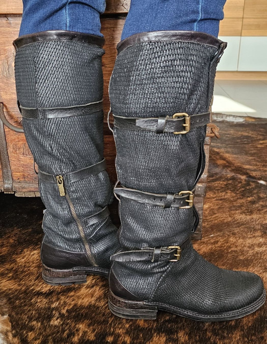 A.S.98 Scarpe da donna: AS 98 Lederstiefel, Schwarz, Grösse 39 – Usato da Kollbrunn venduto da Antikmann 1