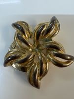 Goldener vintage Schalhalter/Tuchhalter Blumen Design