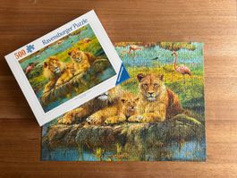 Lions in the Savannah, Ravensburger Puzzle, 500 Stück