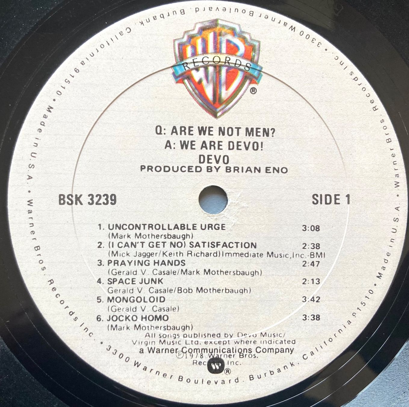 Schallplatten: DEVO - Q: ARE WE NOT MEN? A: WE ARE DEVO! – Gebraucht aus Poliez-Pittet von Newtown-Records 3