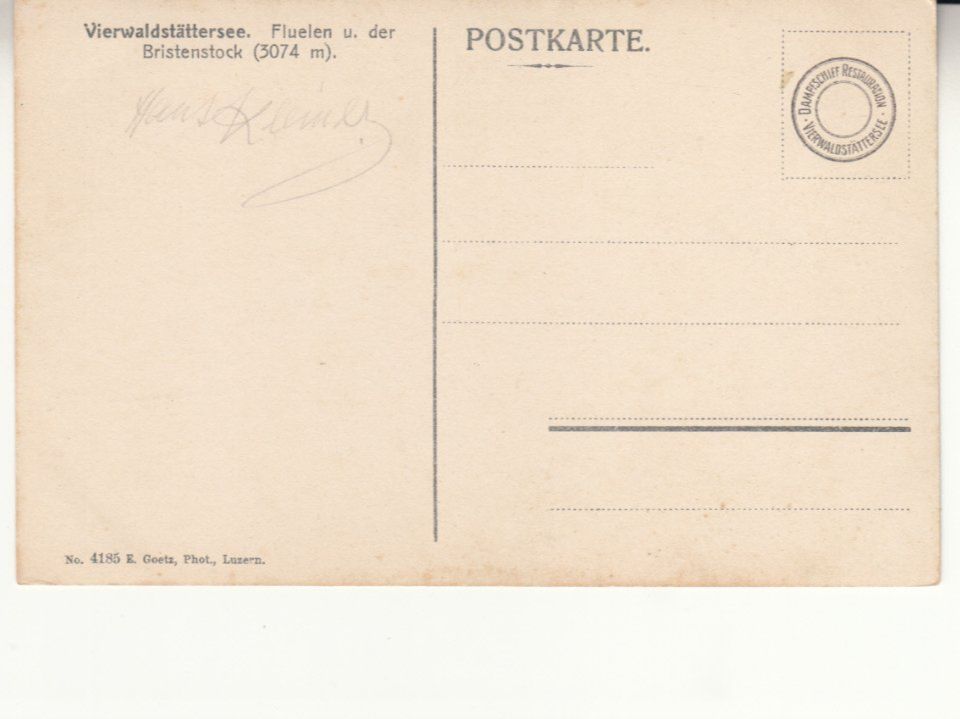 Cartoline postali: Fluelen ca. 1915, Dampfschiff Restauration – Usato da Bürglen TG venduto da StampGraf 1