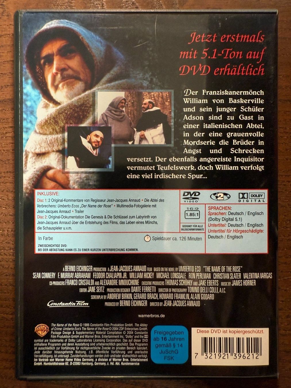 Tutti i DVDs: Der Name der Rose – Usato da Zürich venduto da FilmFreunde 1