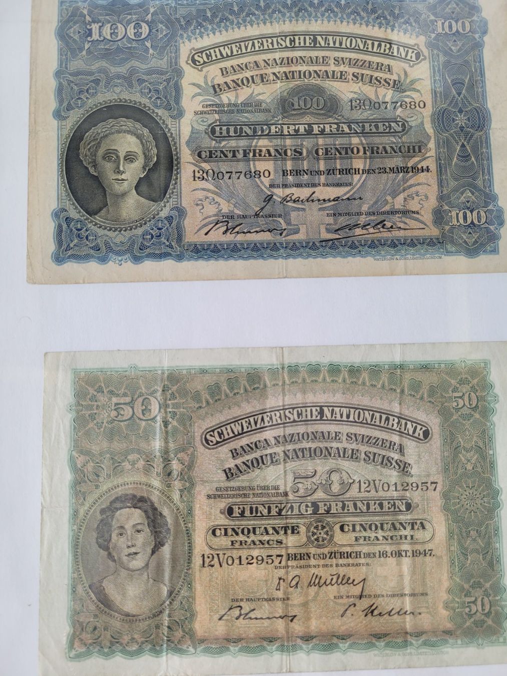 Banknoten: Alte Schweizer Bank Noten – Neu (gemäss Beschreibung) aus Zürich von Engel620 2
