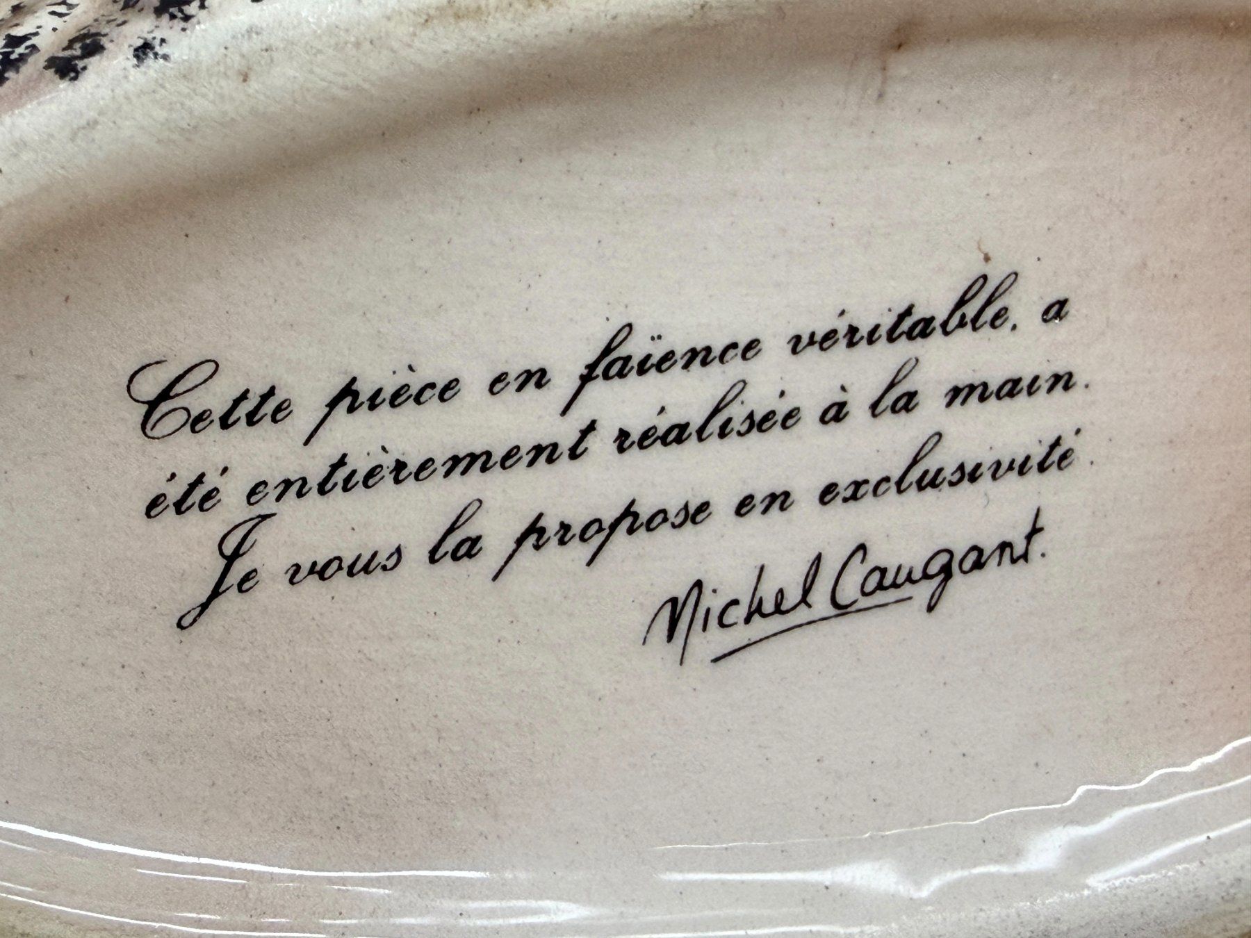 Ciotole: Michel Caugant, terrine canard en faience, signée – Usato da Morges venduto da magicle 1