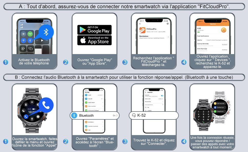 Smartwatch: Outdoor Multifunktion Smartwatch mit 2 Armbändern – Nuovo e nell'imballaggio originale da Châtelaine venduto da topshop.switzerland 9
