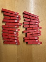 Holzklammern Set rot nummeriert 1 bis 24 neuwertig