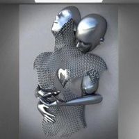 🩶Faszinierendes 3D-Effekt WALL ART "METAL LOVE" mit Rahmen