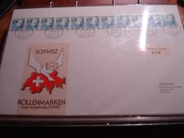 FDC Grossbrief 1987, mit 11erstreifen Rollenmarke, 25 Rp