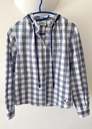 Luis Trenker Damen-Bluse Karo blau-weiss Gr. XS. Top!