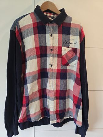 Cooles Desigual Hemd kariert dunkelblau rot weiss 3XL