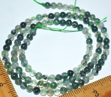 Stein Perlen Strang L-6065 – Grüner Moosachat 3mm 38cm